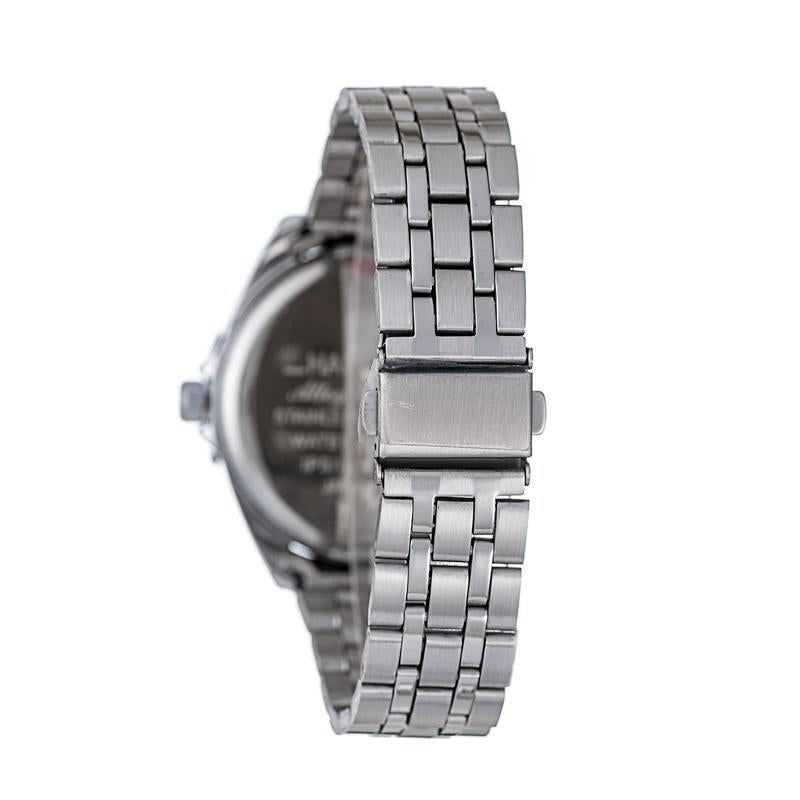 Hallmark Men’s Silver-Tone Sports Watch with Silver Dial and Black Bezel