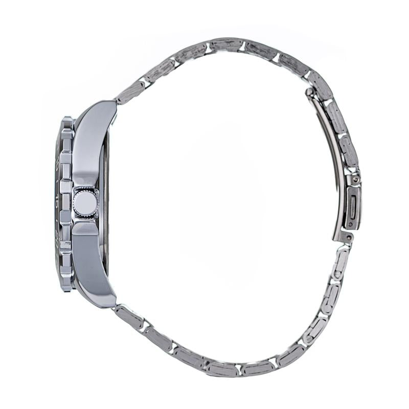 Hallmark Men’s Silver-Tone Sports Watch with Silver Dial and Black Bezel