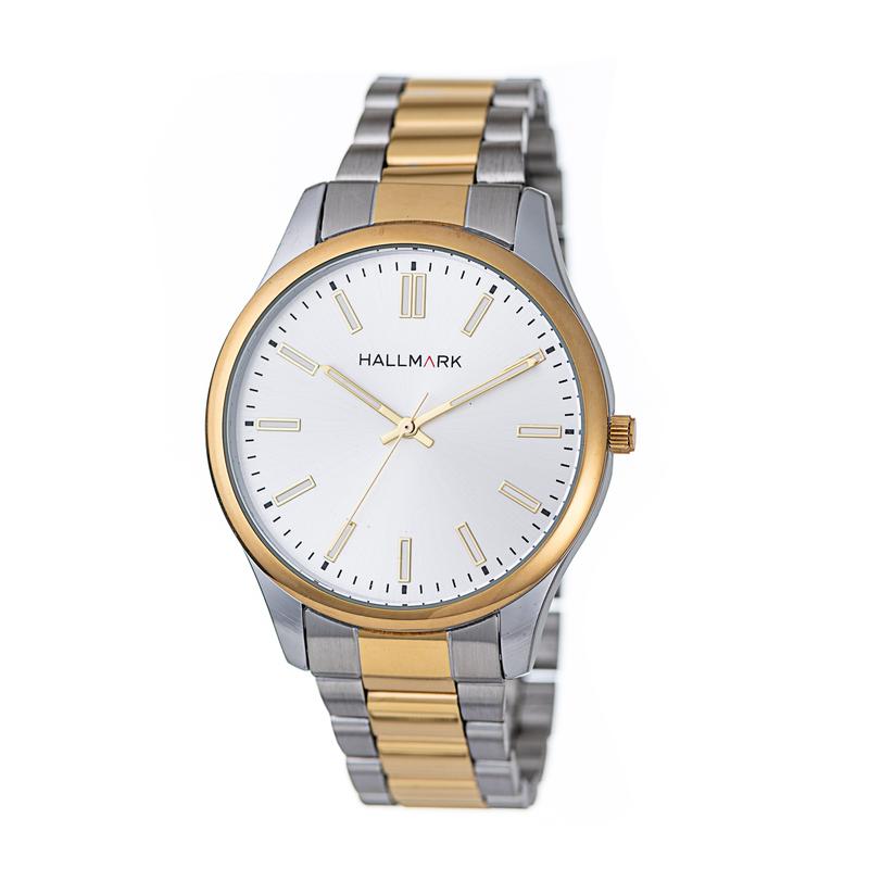 Hallmark Men’s Two-Tone Watch with White Dial