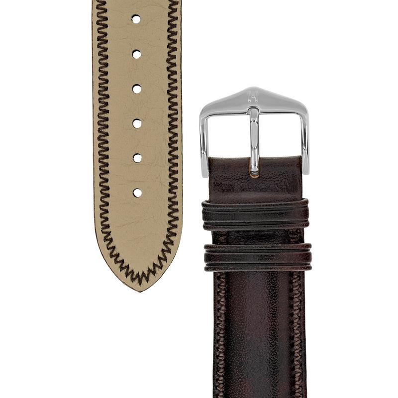 Hirsch ASCOT English Leather Watch Strap in BROWN