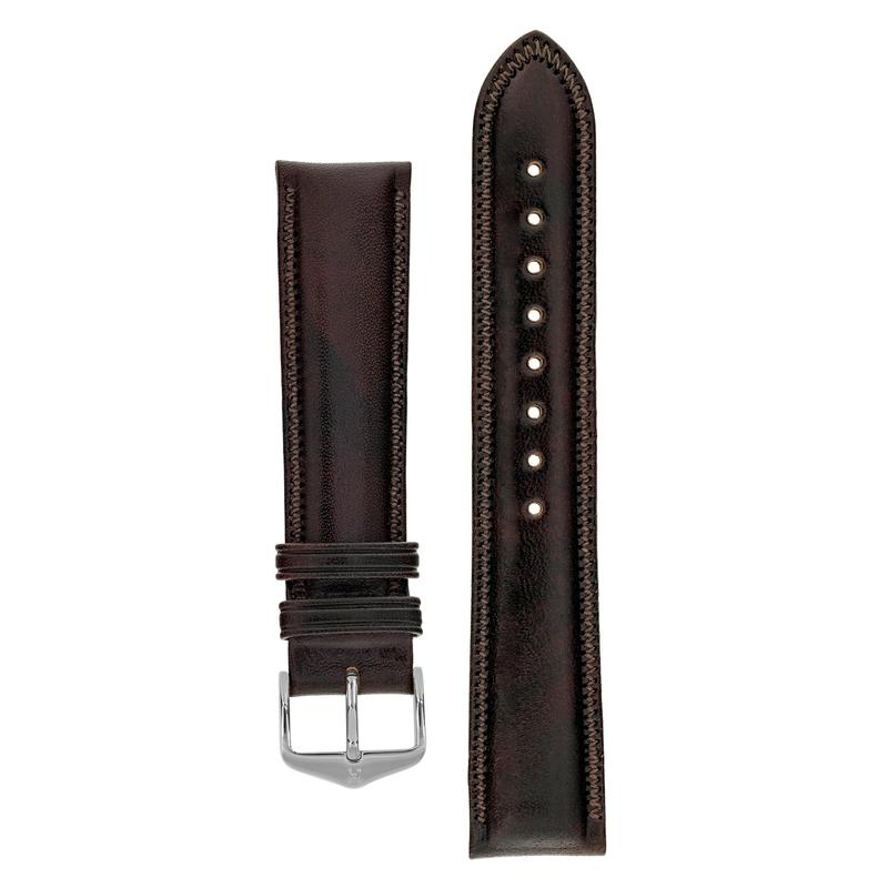 Hirsch ASCOT English Leather Watch Strap in BROWN