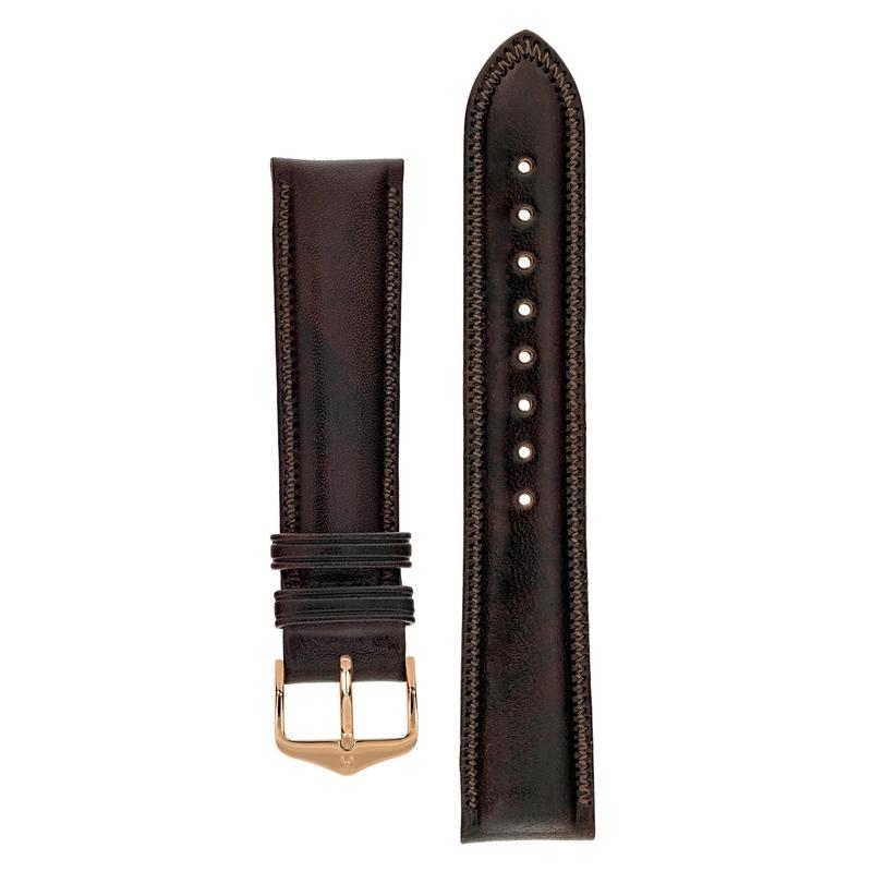 Hirsch ASCOT English Leather Watch Strap in BROWN