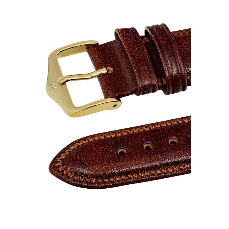 Hirsch ASCOT English Leather Watch Strap in GOLD BROWN