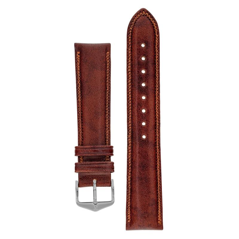 Hirsch ASCOT English Leather Watch Strap in GOLD BROWN