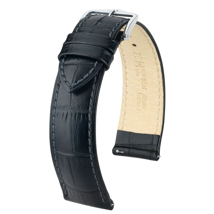 Hirsch DUKE Calf Watch Strap in BLACK