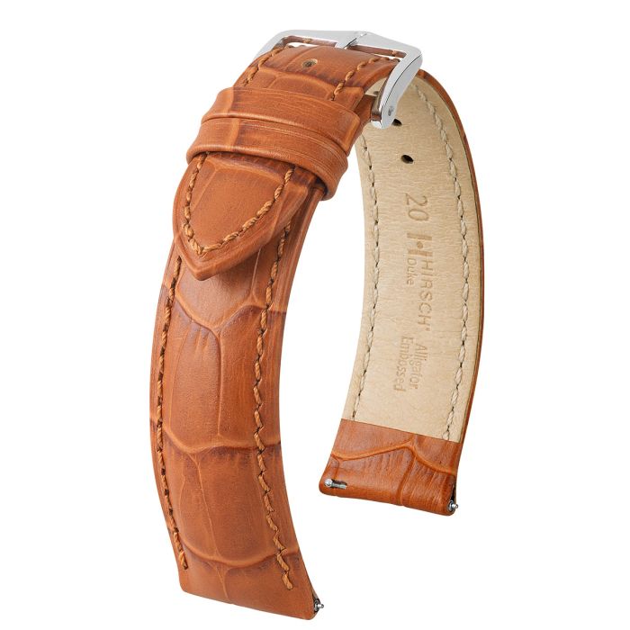 Hirsch DUKE Calf Watch Strap in HONEY