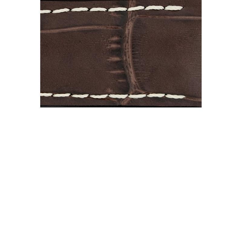 Hirsch GEORGE Alligator Embossed Performance Watch Strap in BROWN