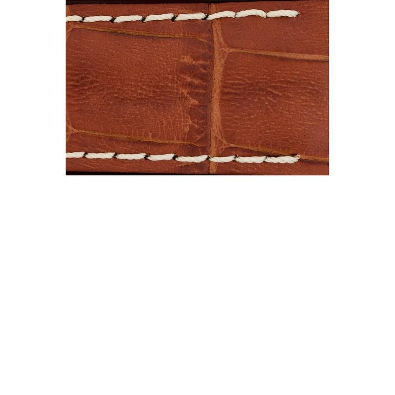 Hirsch GEORGE Alligator Embossed Performance Watch Strap in GOLD BROWN