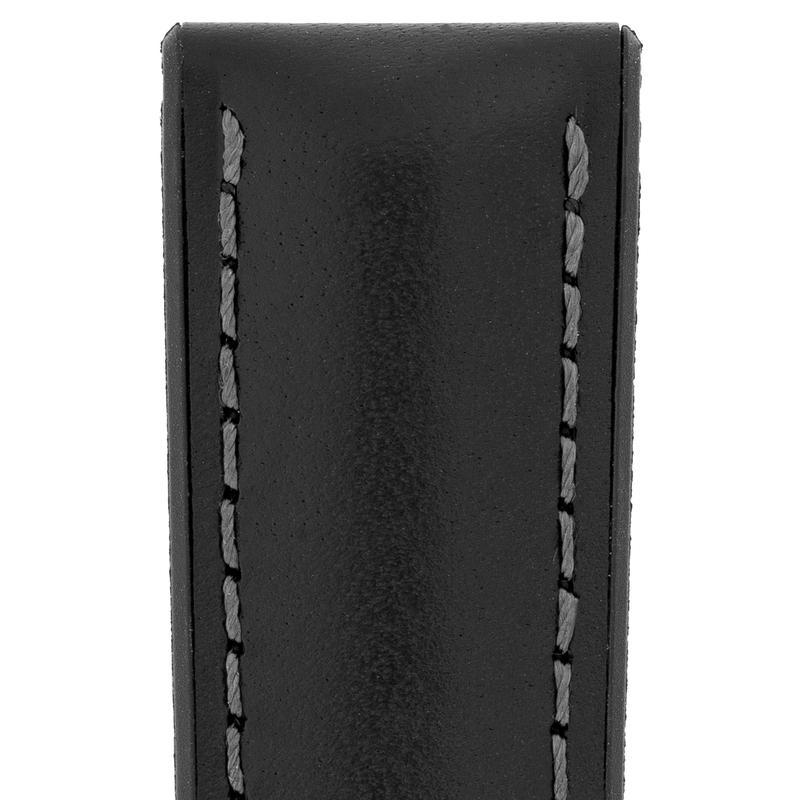 Hirsch JAMES Calf Leather Performance Watch Strap in BLACK