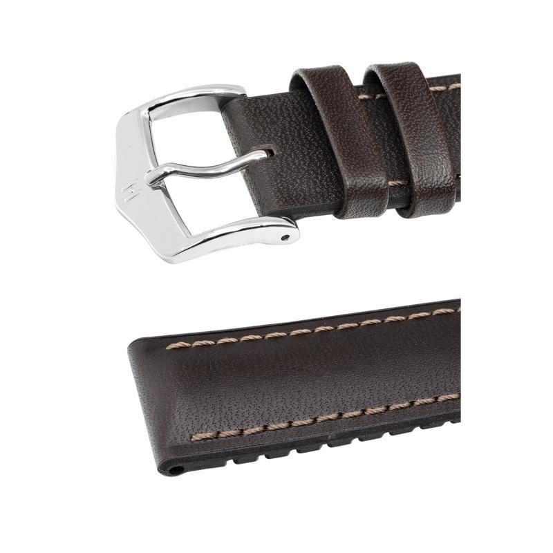 Hirsch JAMES Calf Leather Performance Watch Strap in BROWN
