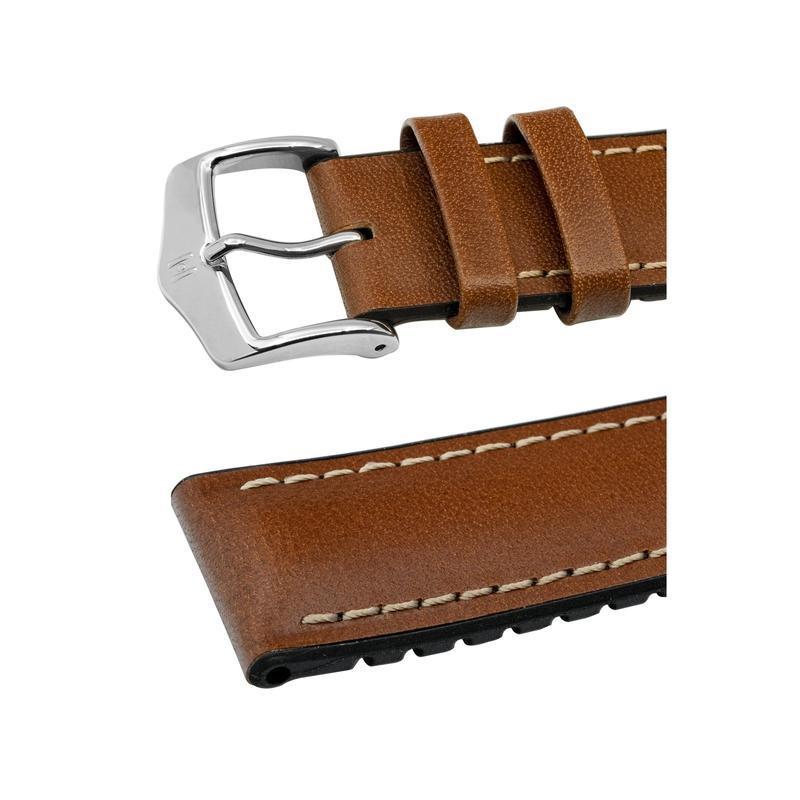Hirsch JAMES Calf Leather Performance Watch Strap in GOLD BROWN