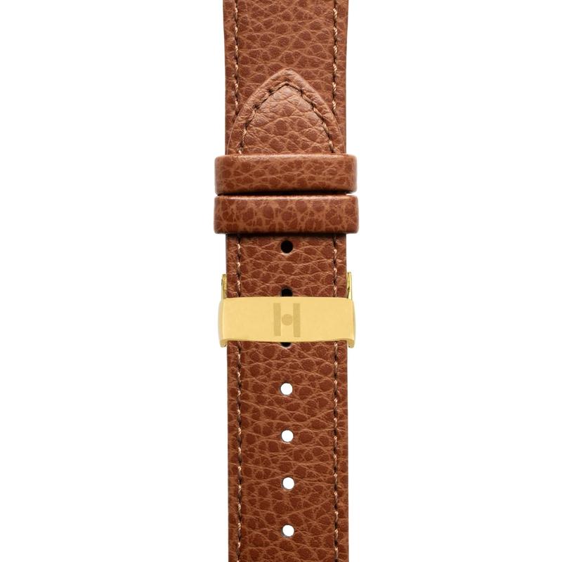 Hirsch KANSAS Buffalo Embossed Calf Leather in GOLD BROWN