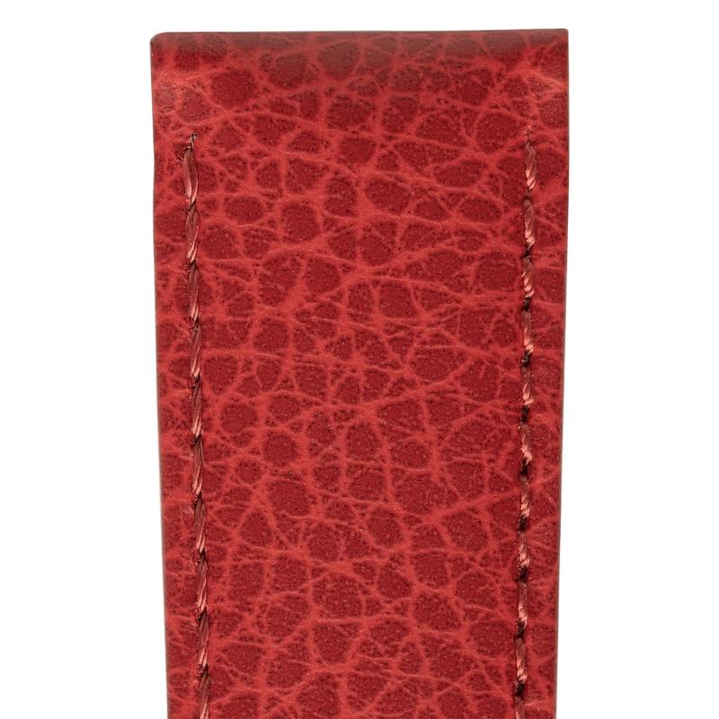 Hirsch KANSAS Buffalo Embossed Calf Leather in RED with Red Stitch