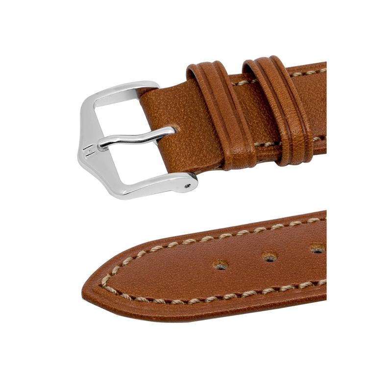 Hirsch KENT Textured Natural Leather Watch Strap in GOLD BROWN