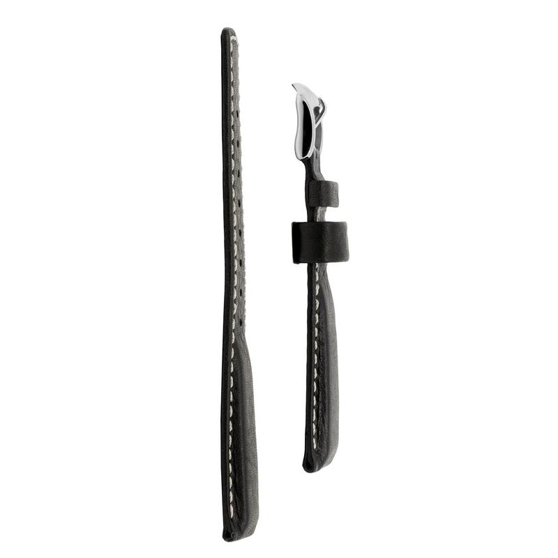 Hirsch MARINER Water-Resistant Leather Watch Strap in BLACK