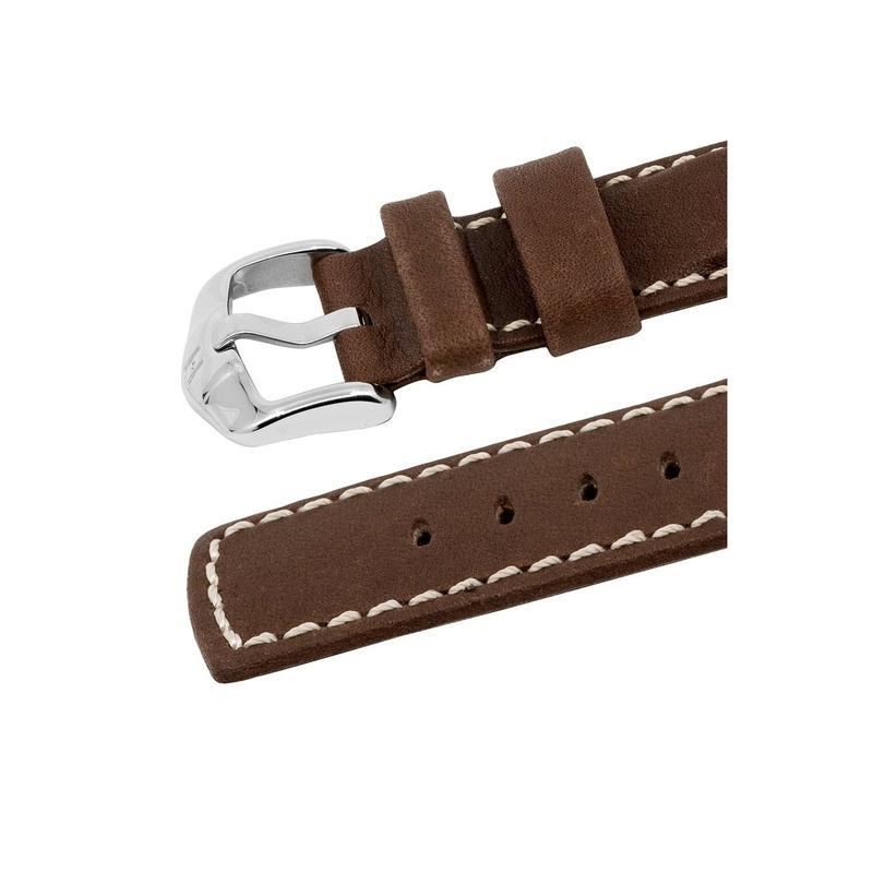 Hirsch MARINER Water-Resistant Leather Watch Strap in BROWN