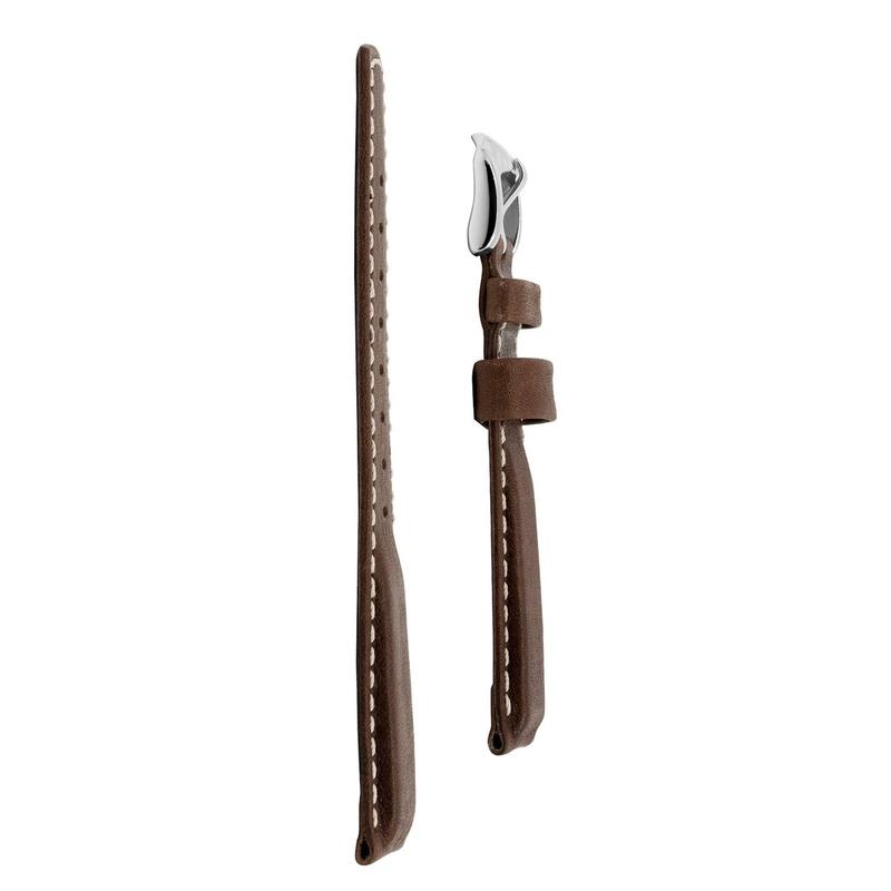 Hirsch MARINER Water-Resistant Leather Watch Strap in BROWN