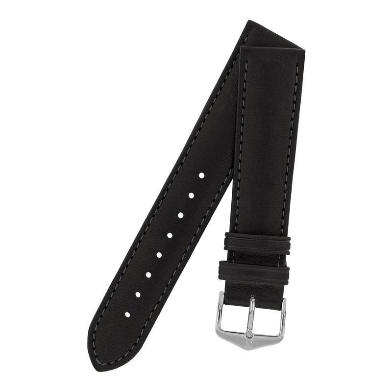 Hirsch MERINO Nappa Leather Watch Strap in BLACK