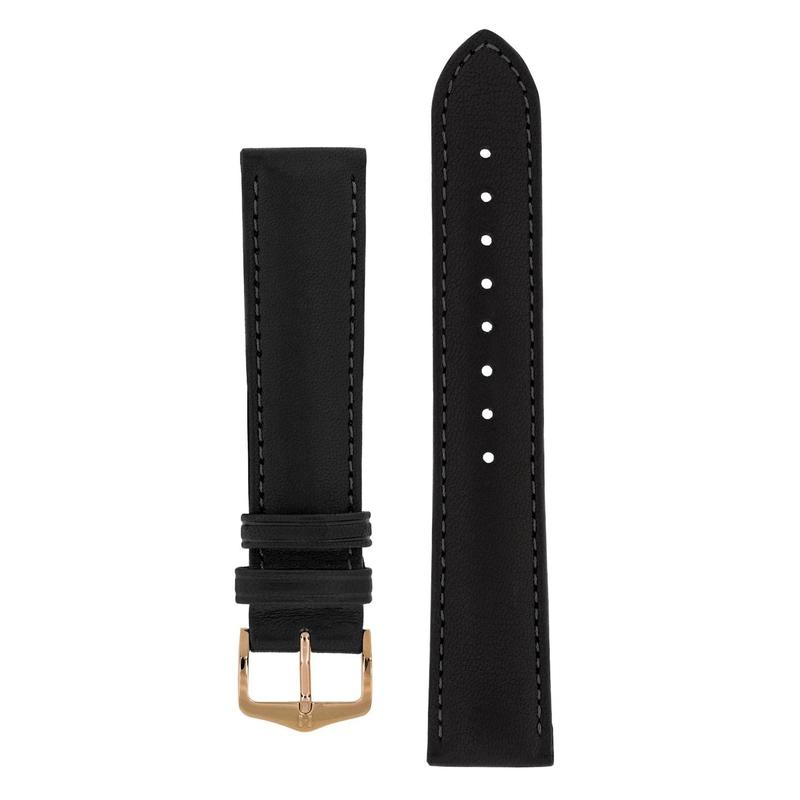 Hirsch MERINO Nappa Leather Watch Strap in BLACK