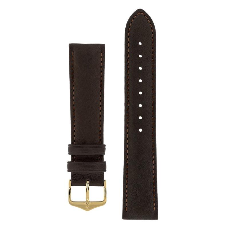 Hirsch MERINO Nappa Leather Watch Strap in BROWN