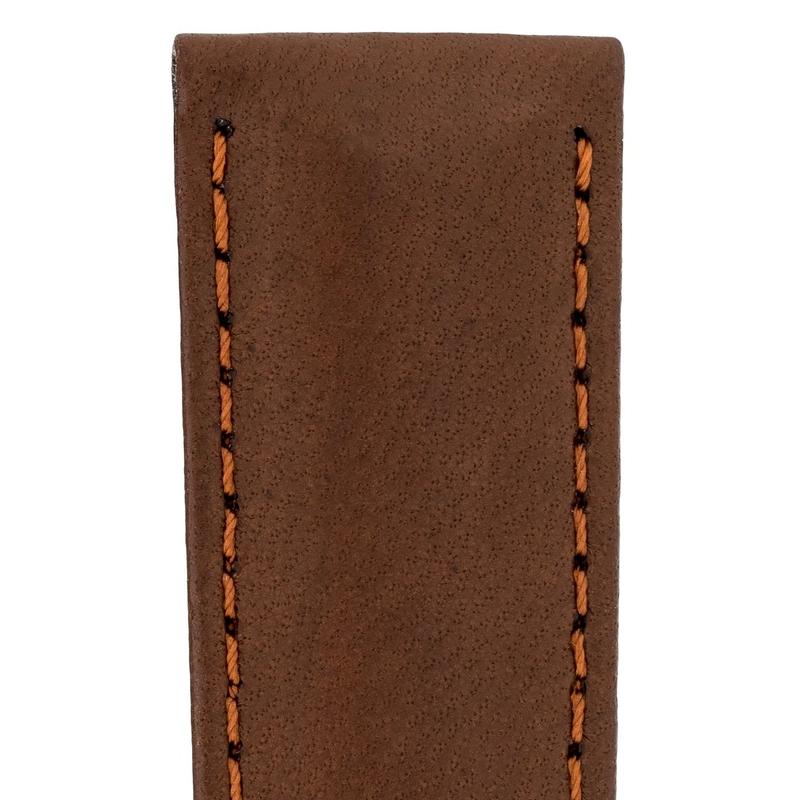 Hirsch MERINO Nappa Leather Watch Strap in GOLD BROWN