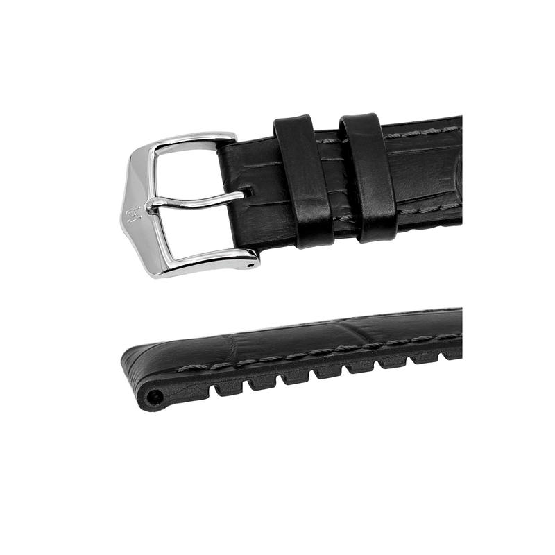 Hirsch PAUL Alligator Embossed Performance Watch Strap in BLACK