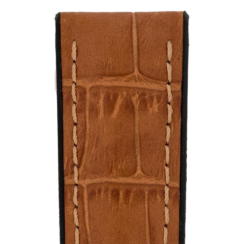 Hirsch PAUL Alligator Embossed Performance Watch Strap in HONEY