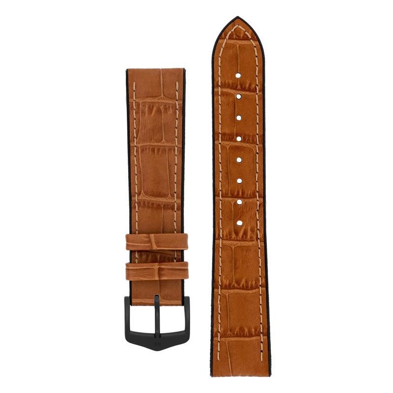 Hirsch PAUL Alligator Embossed Performance Watch Strap in HONEY