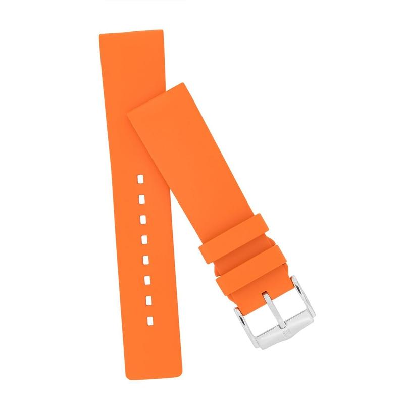 Hirsch PURE Natural Rubber Watch Strap in ORANGE