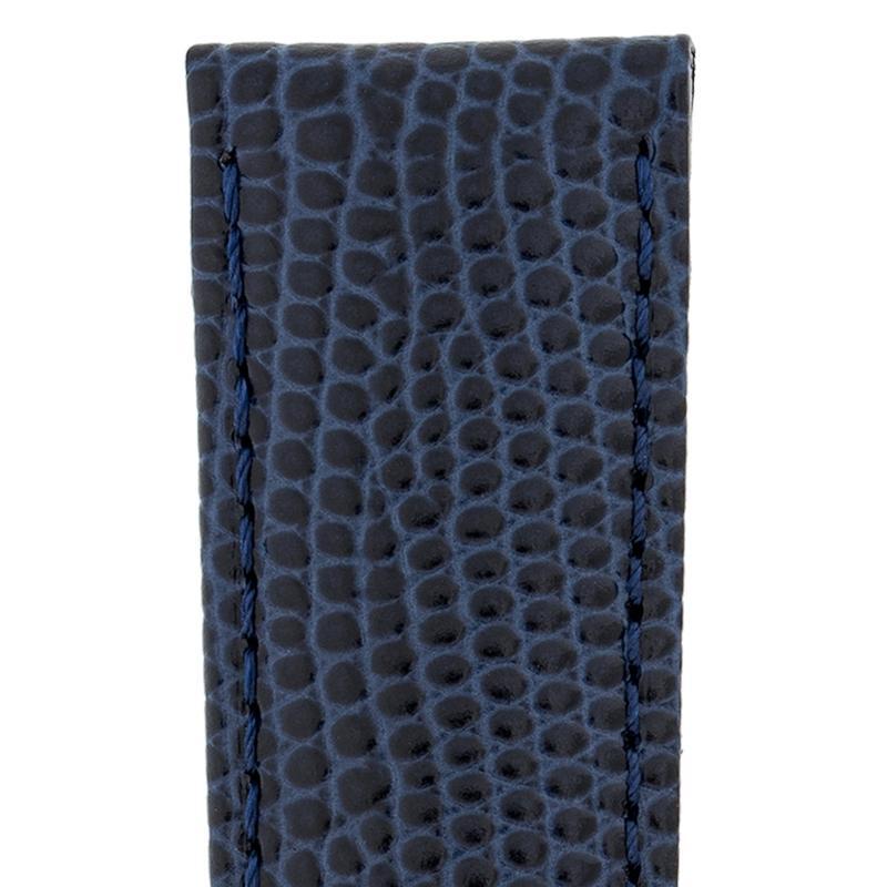 Hirsch RAINBOW Lizard Embossed Leather Watch Strap in BLUE