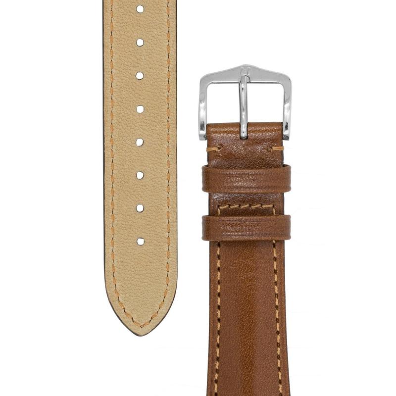 Hirsch SIENA Tuscan Leather Watch Strap in GOLD BROWN