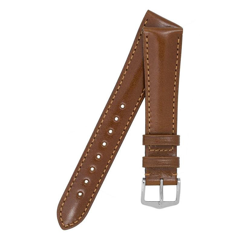 Hirsch SIENA Tuscan Leather Watch Strap in GOLD BROWN