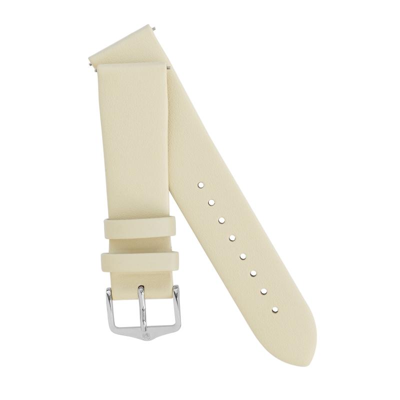 Hirsch TORONTO Fine-Grained Leather Watch Strap in BEIGE