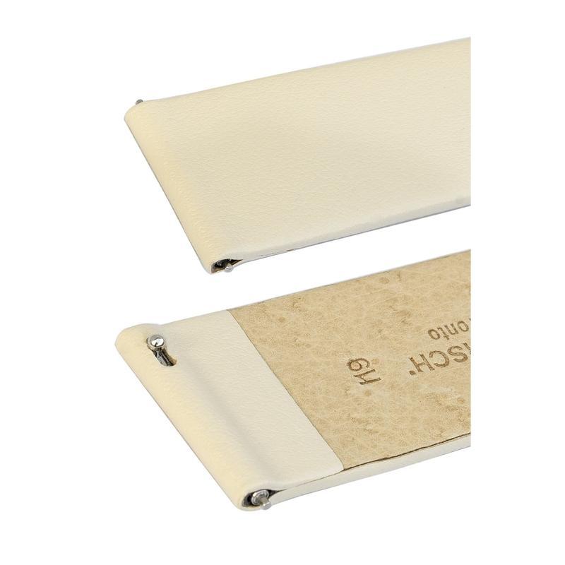 Hirsch TORONTO Fine-Grained Leather Watch Strap in BEIGE