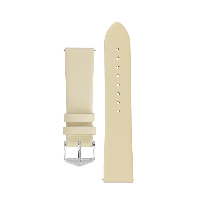 Hirsch TORONTO Fine-Grained Leather Watch Strap in BEIGE