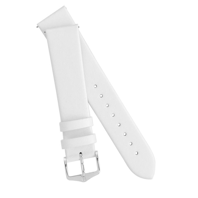 Hirsch TORONTO Fine-Grained Leather Watch Strap in WHITE