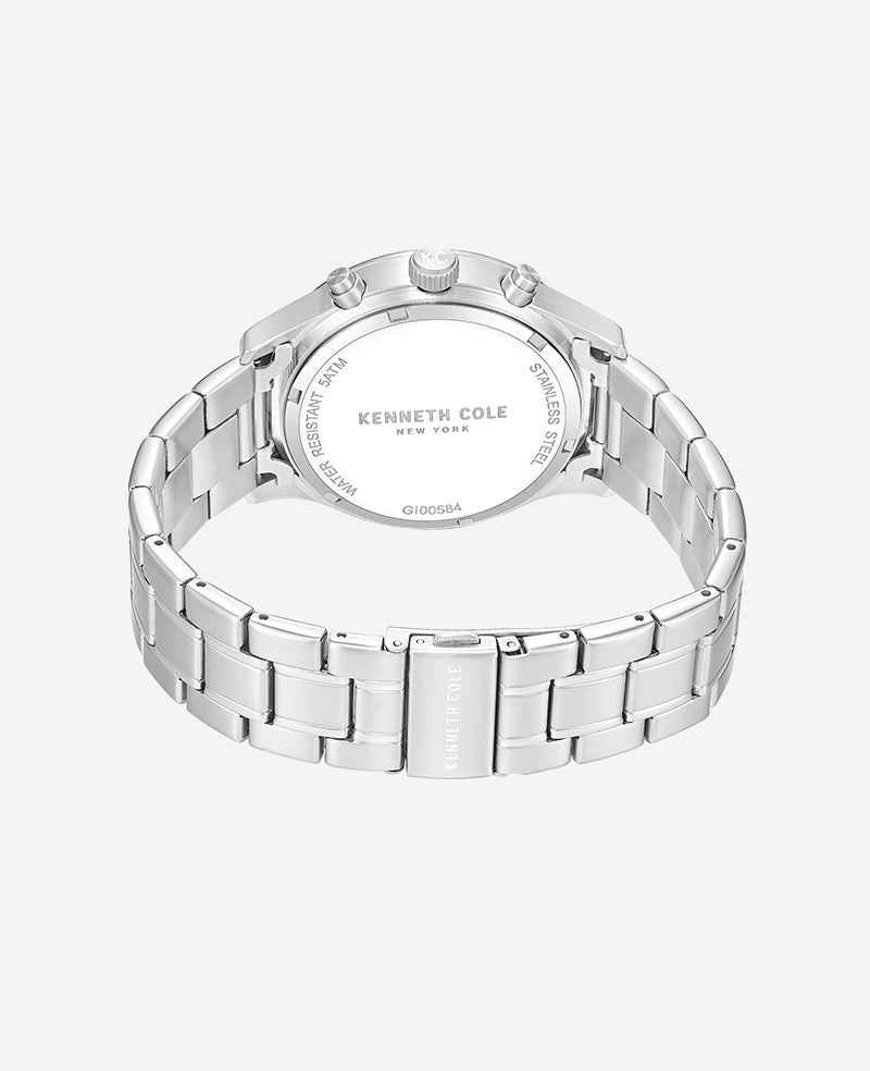 Kenneth Cole New York Skeleton Automatic Stainless Steel Bracelet Watch Silver
