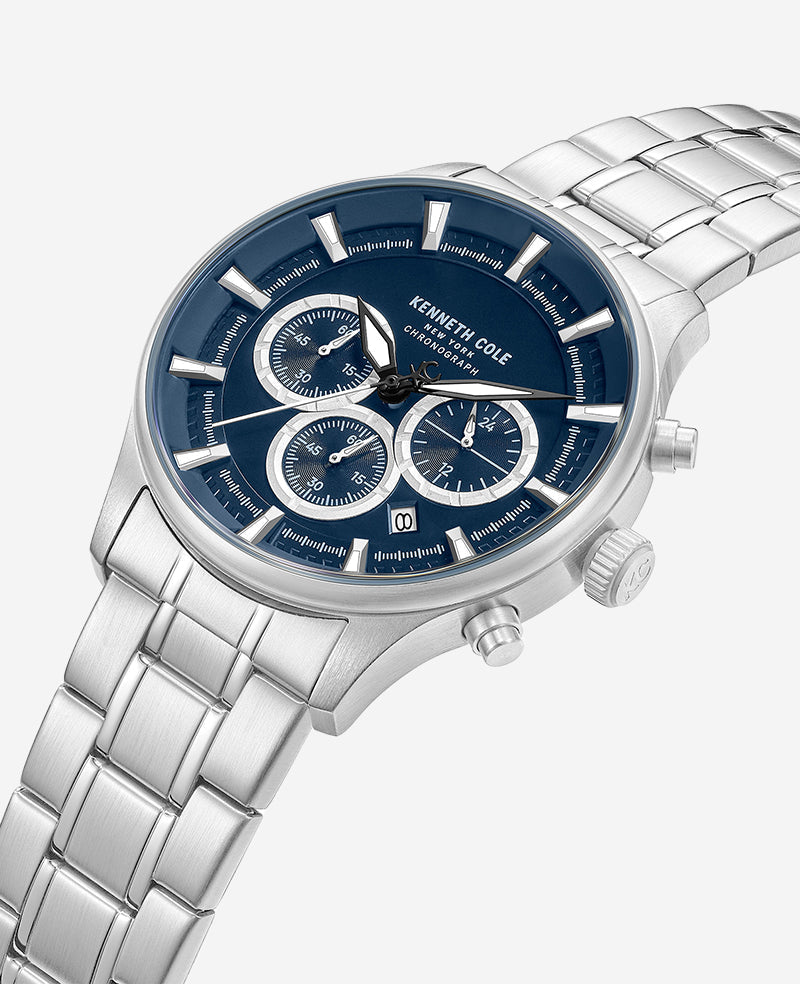 Kenneth Cole New York Skeleton Automatic Stainless Steel Bracelet Watch Silver