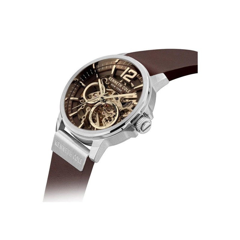 Kenneth Cole Gents Automatic Leather Watch KCWGE2124701