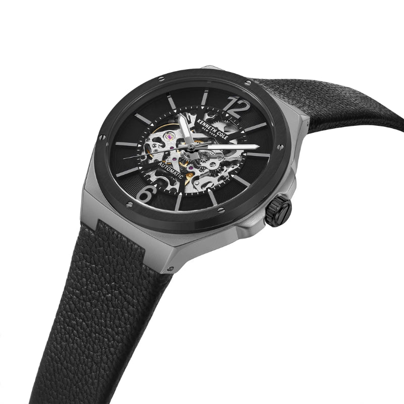 Kenneth Cole Gents Automatic Leather Watch KCWGE2220702