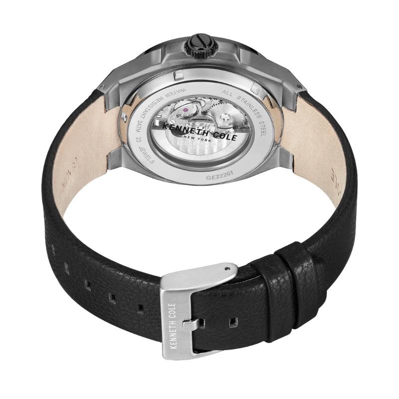 Kenneth Cole Gents Automatic Leather Watch KCWGE2220702
