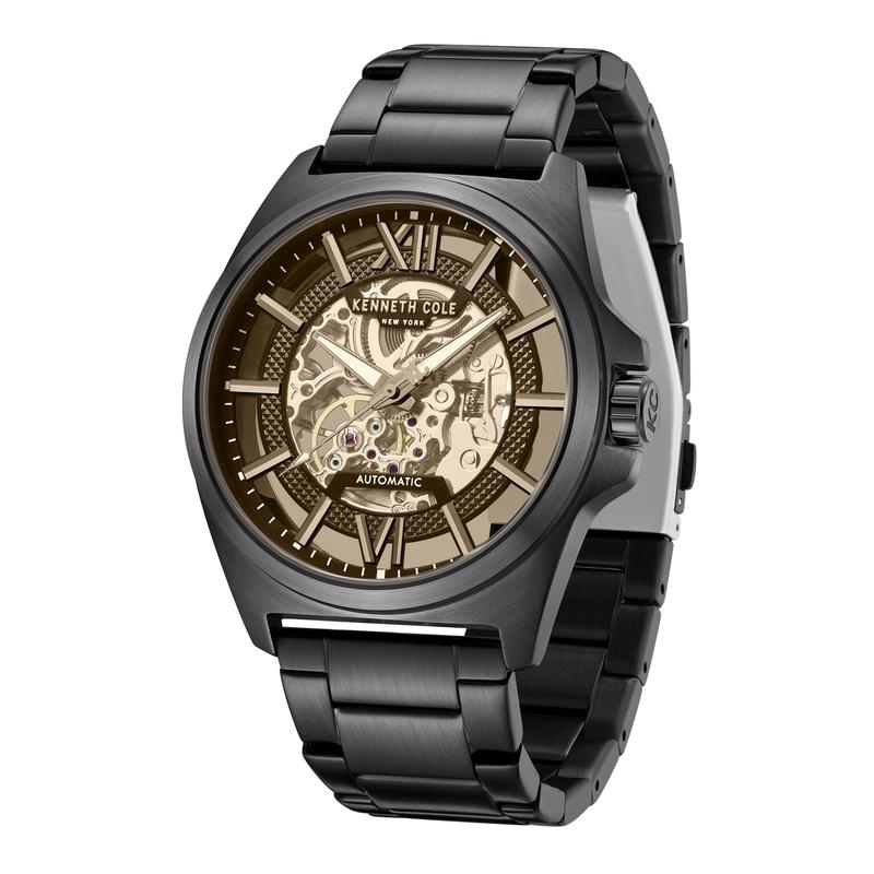 Kenneth Cole Gents IP Black Stainless Steel Automatic Watch KCWGY0065104