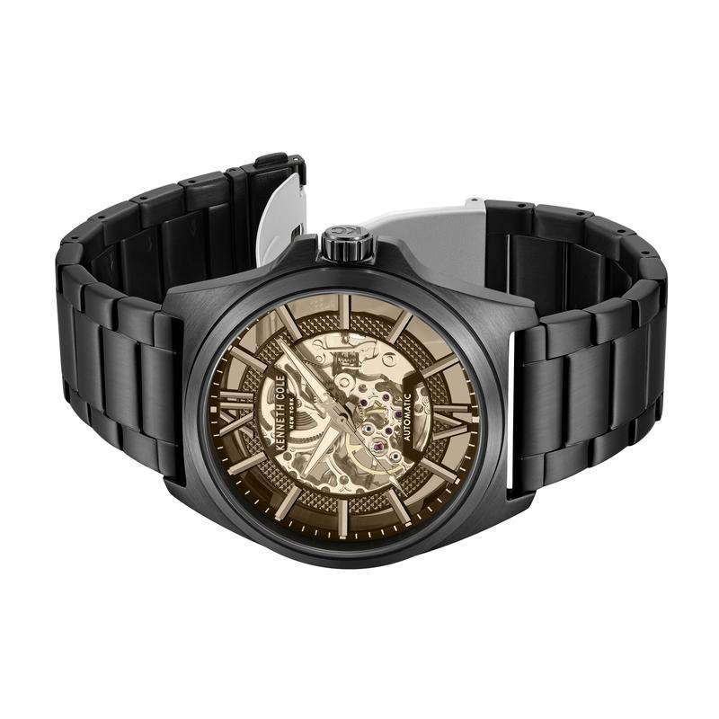 Kenneth Cole Gents IP Black Stainless Steel Automatic Watch KCWGY0065104