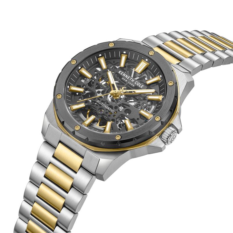 Kenneth Cole Gents Stainless Steel Gridlock Automatic Watch KCWGY0076705