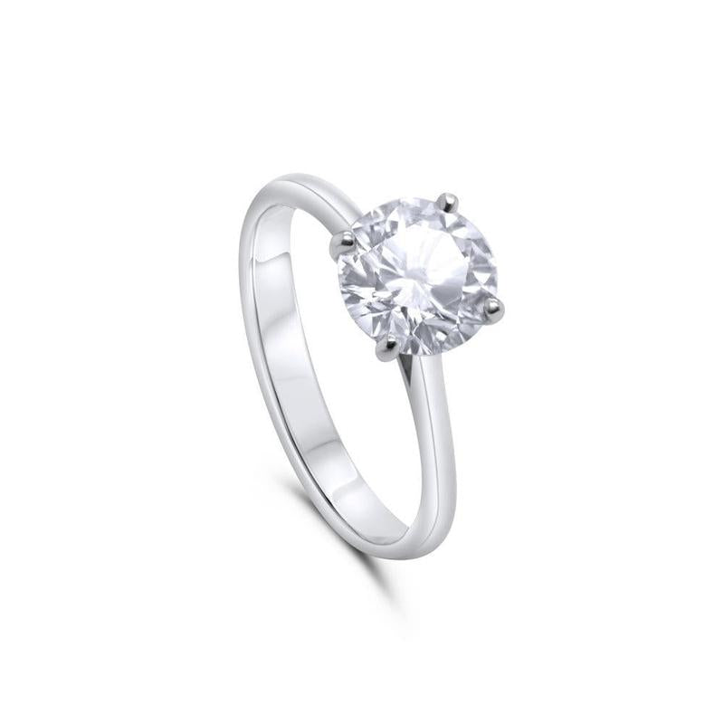 Lab-Grown Diamond Oval Solitaire Ring 0.51ct 9ct White Gold