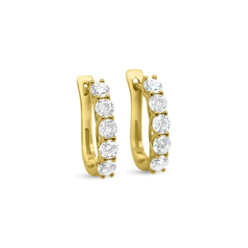 Lab-Grown Diamond Round Earrings 0.76ct 9ct Yellow Gold