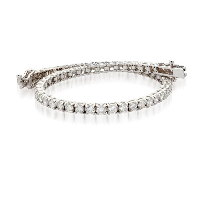 Lab-Grown Diamond Round Tennis Bracelet 5.00ct 9ct White Gold
