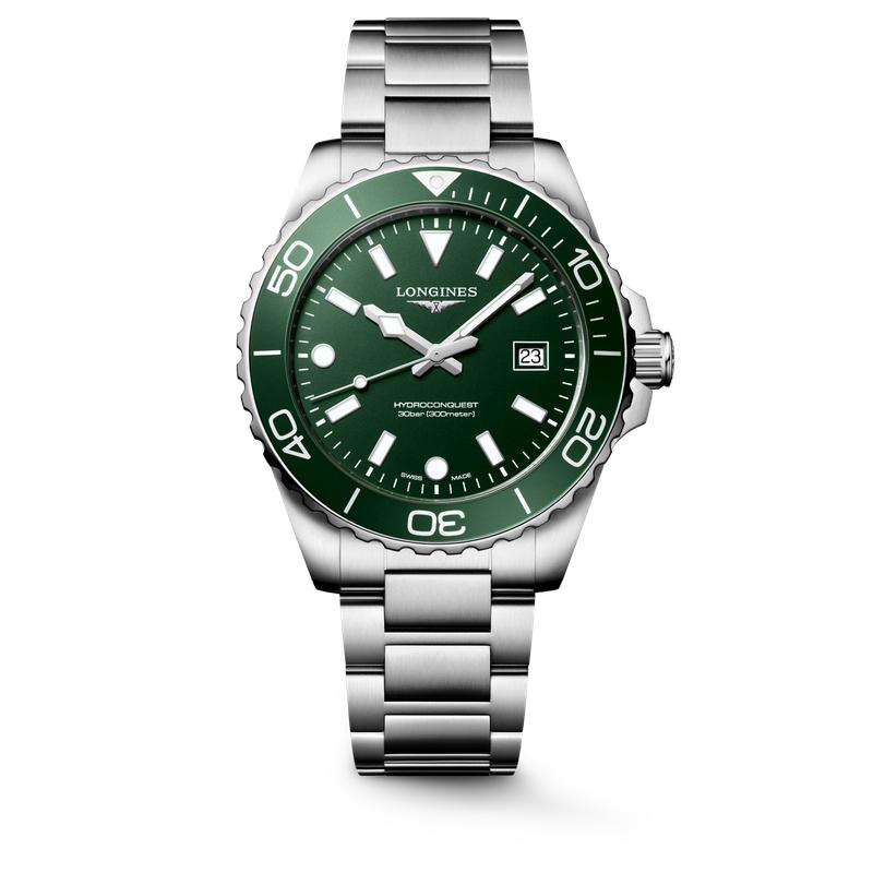 Longines HydroConquest L3.769.4.06.6 Quartz Watch Green Dial