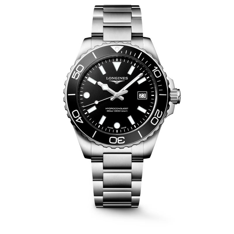 Longines HydroConquest L3.769.4.56.6 Quartz Watch Black Dial