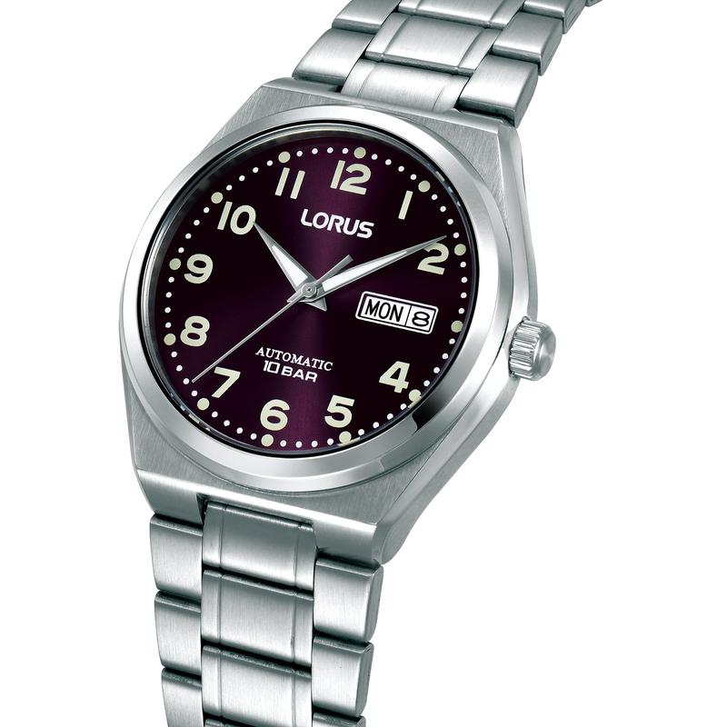 Lorus Automatic Purple Sunray Dial Men's Watch